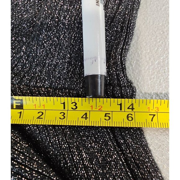 Vila Milano Womens Plus Size 1X Black Silver Metallic Wide Leg Sweater Pants NWT - Picture 6 of 11